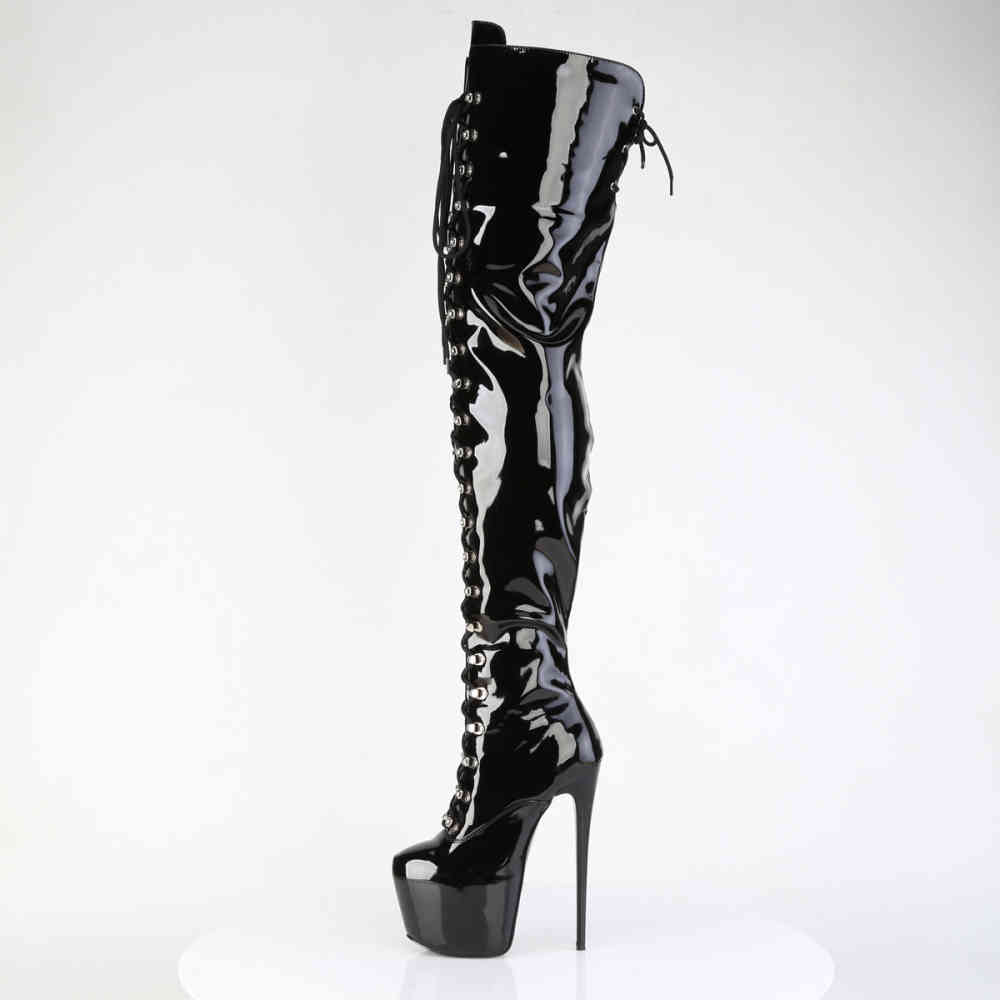 Pleaser - JUBILANT-4012 Plateau overknee Laarzen - Zwart